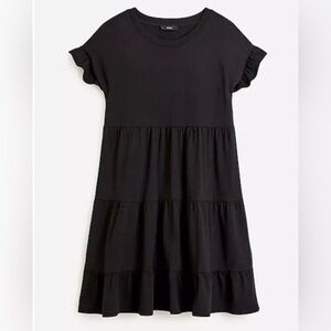 J Crew Black Tiered Mini Dress
